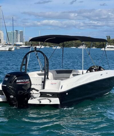 Bayliner E18 Black deck boat for rent in Miami